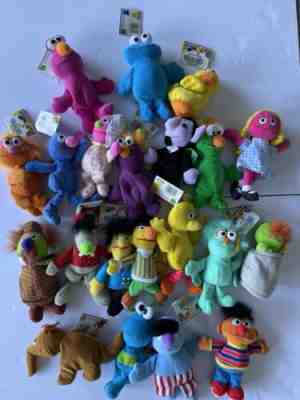 Lot Of 21 Sesame Street Tyco 1997 Bean Plush Stuffed Animals Vintage Guy Smiley