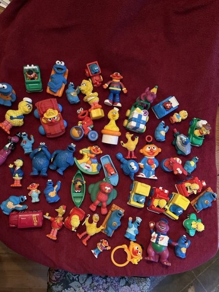 Vintage 50 Pc Sesame Street PVC Figures Muppets TYCO Playskool, Barney, Jim H.