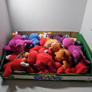 Lot of 19 NEW Sesame Street Tyco 1997 Bean Plush Stuffed Animals Vintage NWT