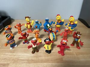 Vintage Sesame Street Figures Lot of 16 Henson Toys Tyco PVC