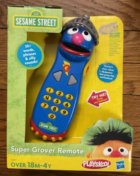 NEW RARE Super Grover Sesame Street Talking Remote Control Phone Toy - Playskool