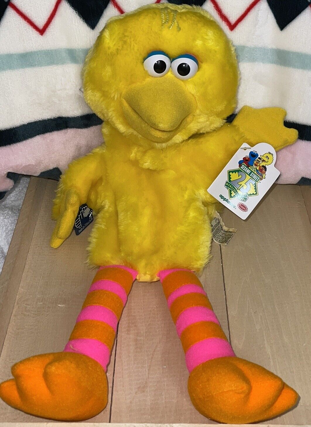 NWT Vintage 1993 Sesame Street 25 Yrs Big Bird Puppet Plush Stuffed Toy Muppet