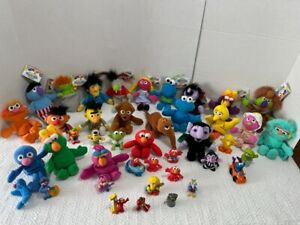 VINTAGE 1997 TYCO SESAME STREET BEAN PLUSH & FIGURES LOT 40+ SOME NWT