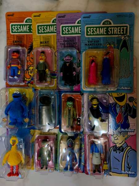 Super7 ReAction SESAME STREET action figures waves 1-3 unpunched brand new MOC