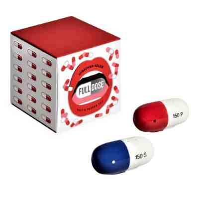 JONATHAN ADLER FULL DOSE SALT & PEPPER SET RED, BLUE & WHITE