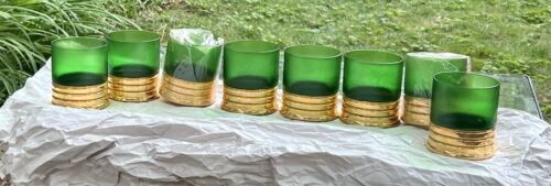 8 Imperial Glass Trader Vic's / Shot On The Rocks / Shotgun Shell Glasses