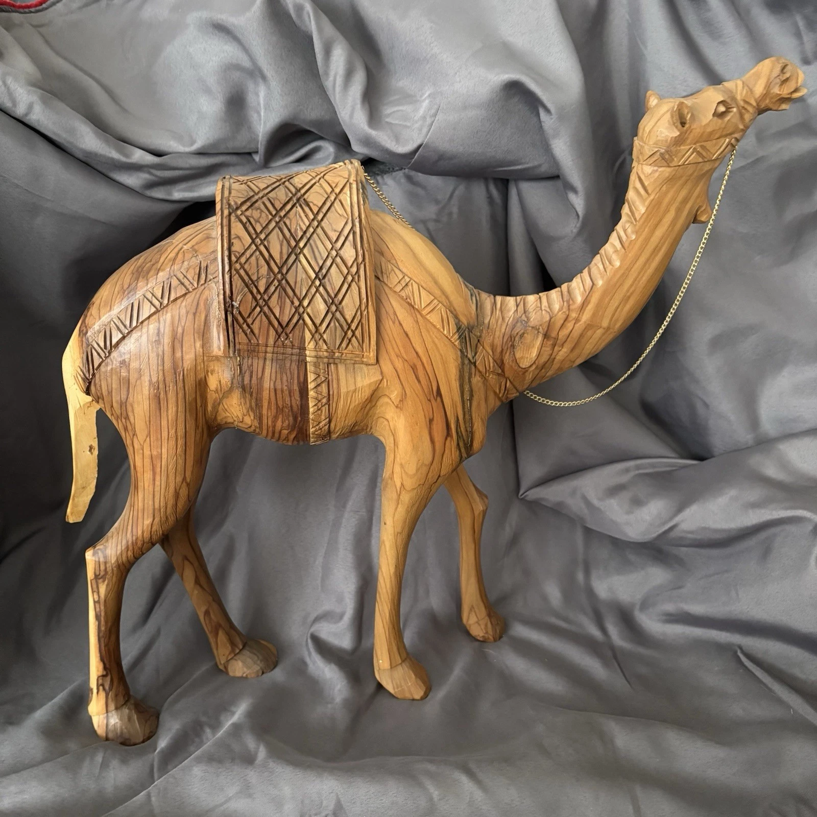 Simpich Nativity Christmas Hand Carved Olive Wood Camel 15" Tall 16" Wide Rare!