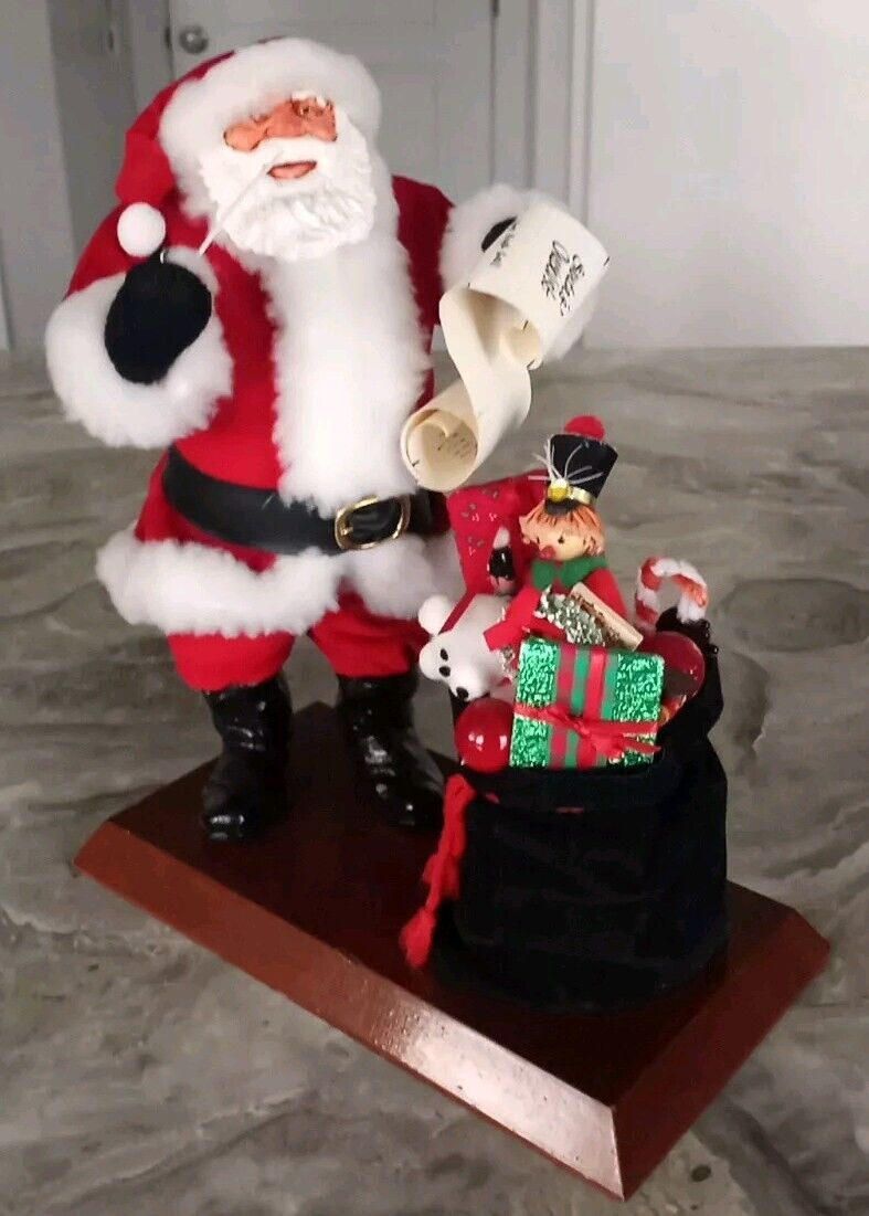 Simpich Character Dolls HANDMADE Santa Claus w/Toy Bag + List  1983 Excellent