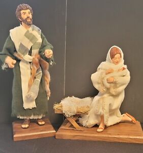 Simpich Character Dolls Mary Jesus & Joseph Nativity Vintage Figurines Christmas