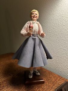 Simpich Character Doll Judy Doll Figurine Signed by Artist Poodle Skirt EUC
