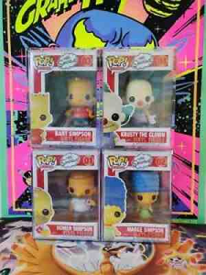 Original Simpsons Funko Pop Set (Homer #01, Marge #02, Bart #03, and Krusty #04)