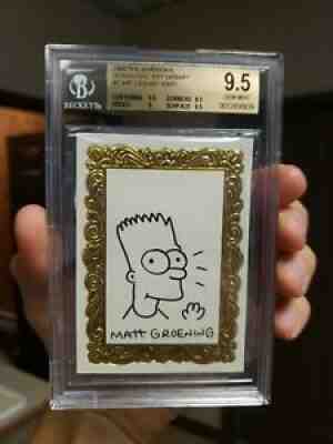 1993 The Simpsons Series One Art Debart Bart Skybox Groening Auto /400 9.5 Gem!