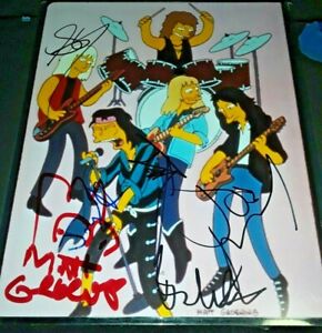 MATT GROENING AEROSMITH FULL BAND SIGNED 11X14 PHOTO THE SIMPSONS BART SKETCH