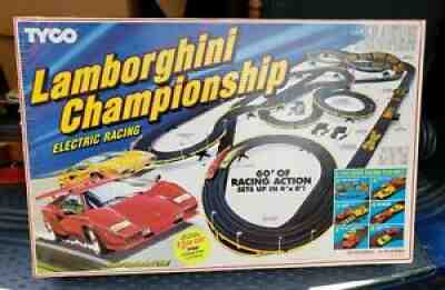 SEALED NOS 90s Tyco Lamborghini Championship Race Track Slot Car SET RARE