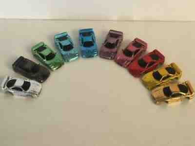 X10 TYCO MATTEL RAINBOW TINTED CHROME PLATED FERRARI F40 SLOT CAR BODIES 440X2
