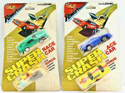 2pc 1978 Lionel Power Passers TCR Super Crash Twin Packs Camaro v. Mustang NOC