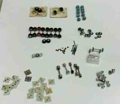 Aurora Tyco AFX AJs Silicone Tires Aluminum Hubs Threaded Axles Nuts - HUGE LOT!