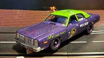 Gotham City Joker Mobile Getaway Slot Car 1/24 Scale, 50k RPM Pro Race Motor