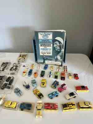 LOT-Vintage HO AFX Aurora TYCO Slot Cars Lot pre 70's +, spare parts - original