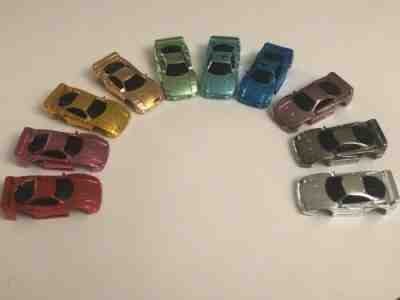 10 TYCO RAINBOW CHROME PLATED FERRARI F40 COUPES 440X2 SHELLS WIDEPAN ULTRA RARE