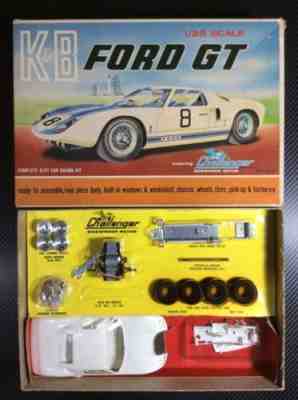 Vintage k&b #1800:700 ford gt unassembled slot car 1/25 scale kit (nos)