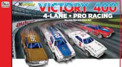 Auto World 34502 HO 36' X-Traction Victory 400 4-Lane Slot Race Set