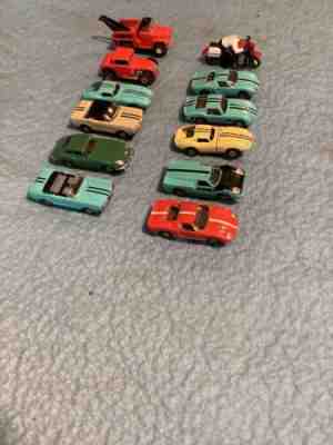aurora t jet slot car lot mustangs ,tow truck ,thunder bike ,etc 12 car lot