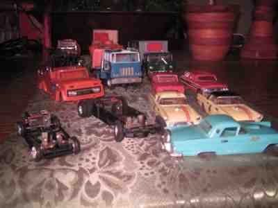 MOTORIFIC TRUCKS CARS SLOT LOT 1960S IDEAL TRACTOR TRAILER BOX TOW TUNDERBIRD