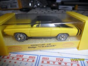 Aurora T-Jet HO Slot Car Dodge Charger #1407 RARE LEMON YELLOW