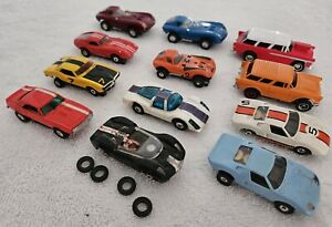 Lot of 12 VINTAGE AURORA TJET SLOT CARS (Camaro, Firebird, Cheetah, Ferrari)++