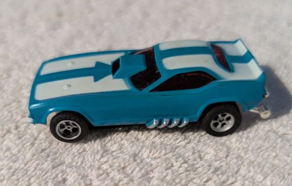 Very RARE Vintage Aurora AFX Blue / White Cuda Funny Car Beautiful Condition HO