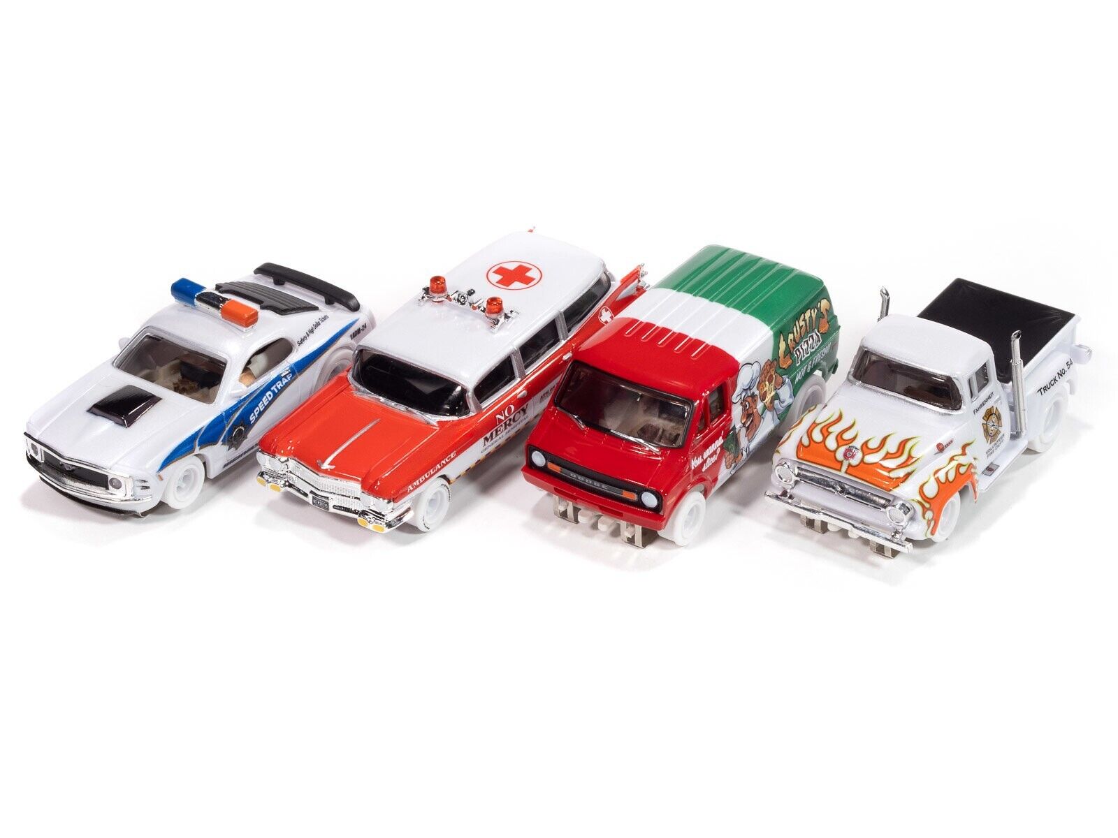 iWheels Auto World SC414 Complete Set of 4 On Call 4 Gear New 2025 HO Slot Cars