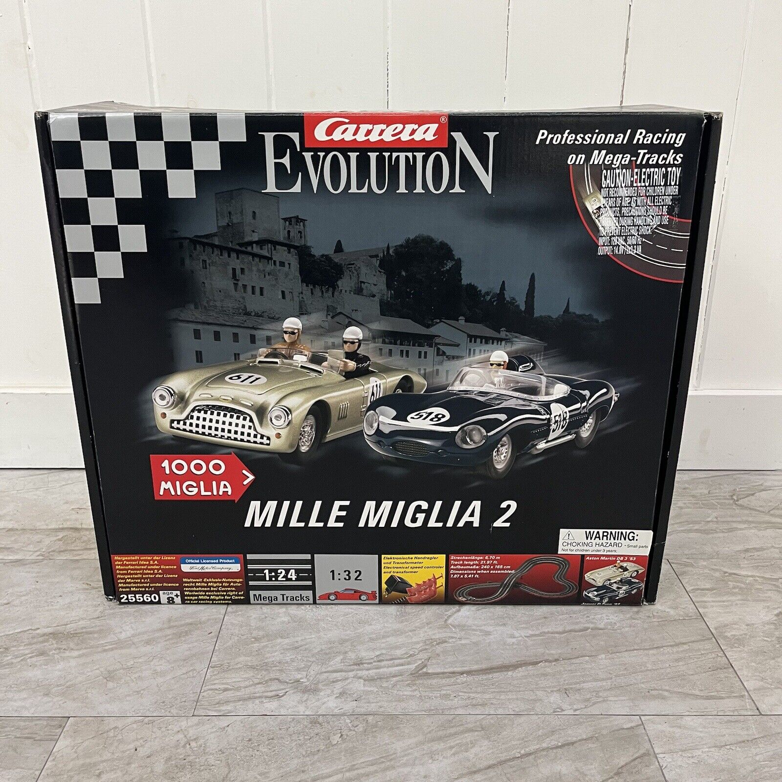Carrera Evolution Mille Miglia 2 Race Track Two Slot Car Set Complete In Box