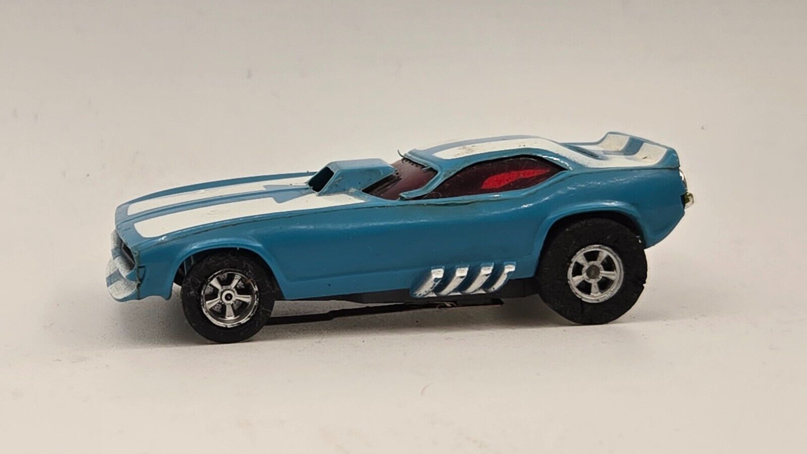 HTF Aurora Afx Non Magnatraction Plymouth Cuda Funny Car Blue White HO Slot Car