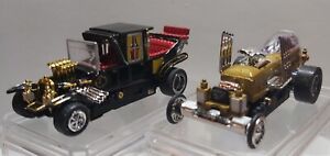 AWESOME! MUNSTER'S DUO HO SLOT CAR PAIR w/ NEW JAG HOBBIES TR-3GT CHASSIS