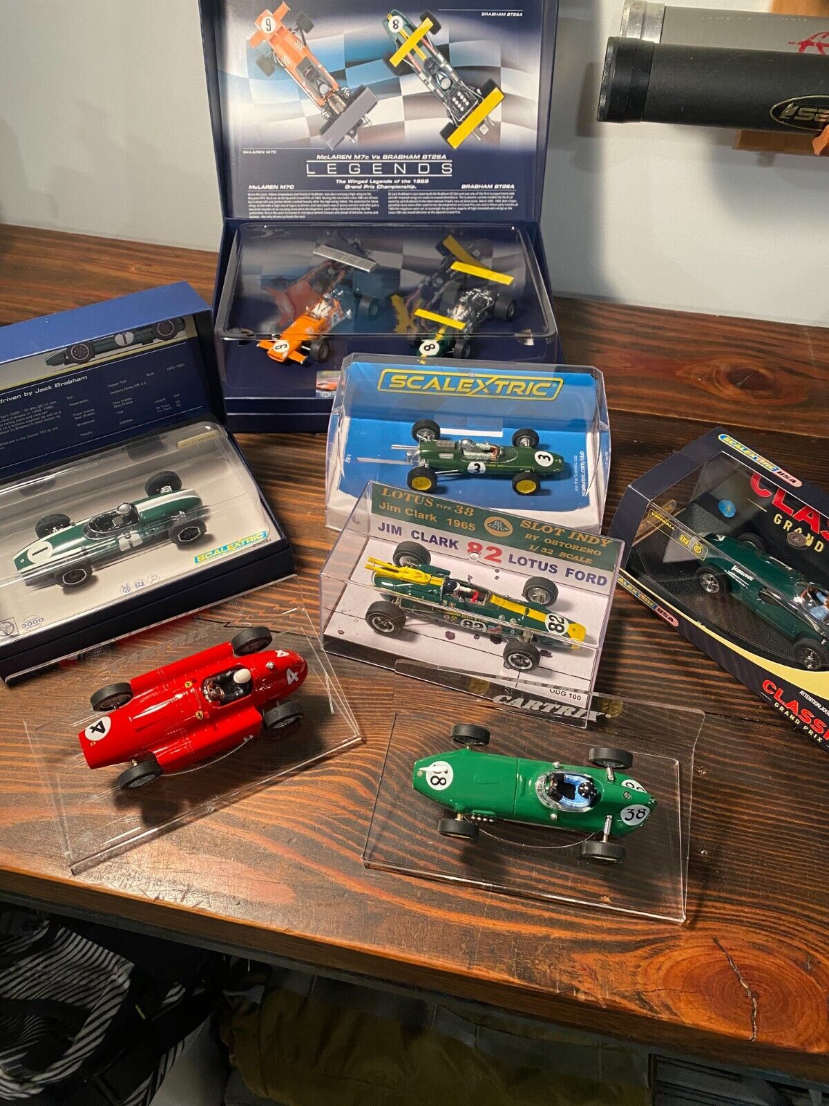 Lot of 8 1/32 Slot Car Formula Racers: Lotus, Vanwall, Cooper, McClaren+