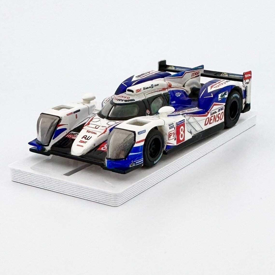 AFX Toyota TS040, Denso White #8, Mega G+ Chassis, H.O. Slot Car, SET ONLY  CAR