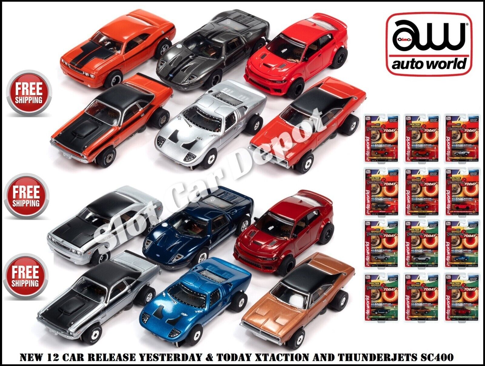 Auto World 12 Car Release Yesterday & Today Xtraction & ThunderJets SC400