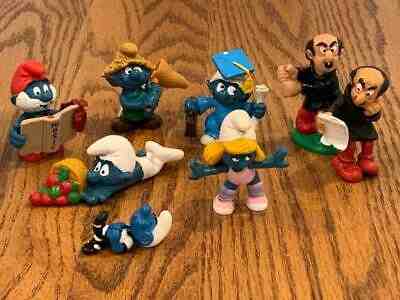 Vintage Smurf Doll Figure Miniature Lot-Schleich Peyo 1984 Gargamel Wizard