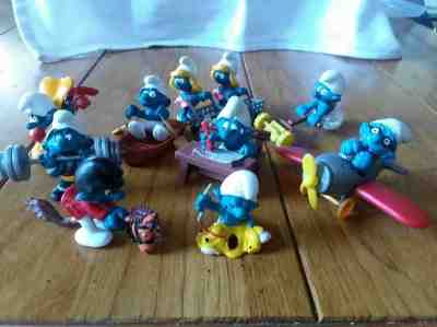 SALE! 10 SUPER SMURFS Smurfette Shopping, Sewing, Weights, Schleich Peyo 70-80s