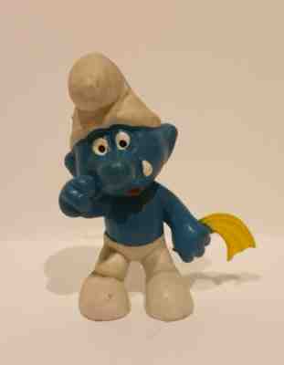 Smurfs 20017 Vanity Smurf Mirror Vintage Figure Rare PVC Toy Figurine 70s Peyo