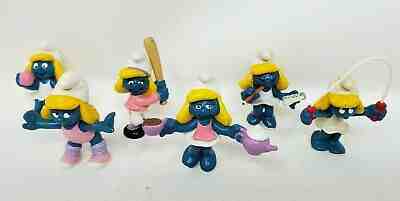 Peyo Smurf Lot of 6 Smurfette Baseball Jump Rope Tea Writing 2