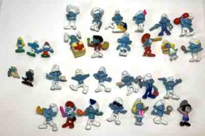 30 Smurf Figures Lot of Smurfs 1981 1984 2010 2011/2013 McDonalds Toys Cake