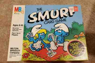 New Vintage Milton Bradley 1982 Peyo The Smurf Giant Size Playing Card Game