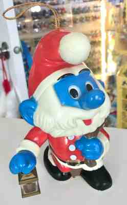 MUSICAL PAPA SMURF DRESSED AS SANTA 1982 by TALBOT TOYS 