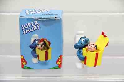 VINTAGE SUPER SMURF JOKEY TRICK BOX 6754 GARGAMEL HEAD MINT IN BOX RARE 1983