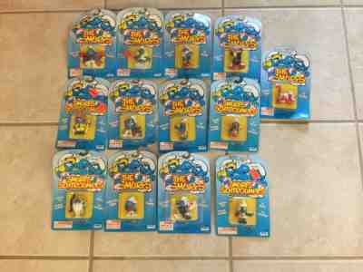 13 SMURF SCHLEICH PEYO IRWIN Toys on cards - very collectible