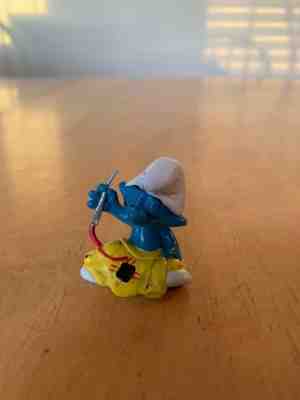 Smurfs 20063 Tailor Smurf Sewing Needle Portugal Vintage Figure PVC Toy Schleich