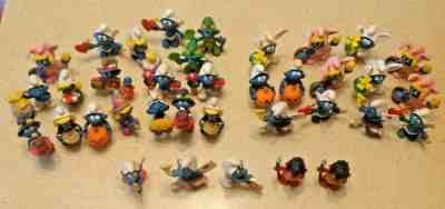 LOT 36 AUTHENTIC VINTAGE  SMURFS PVC FIGURES HOLIDAY GERMANY HONG KONG PORTUGAL