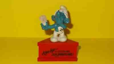 Smurfs FRENCH Birthday ASS Card Cheat Smurf-a-gram Promo Very Rare Figure Stand